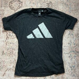 Adidas Black Tee with White Graphic